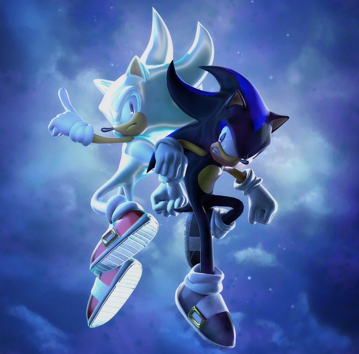 Sonic and seelkadoom (this is my childhood man)