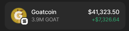 $4,400 giveaway $GOAT

I made $41K on $GOAT and wanna give rewards for most active community members

Just RETWEET, REPLY with SOL addresses and FOLLOW