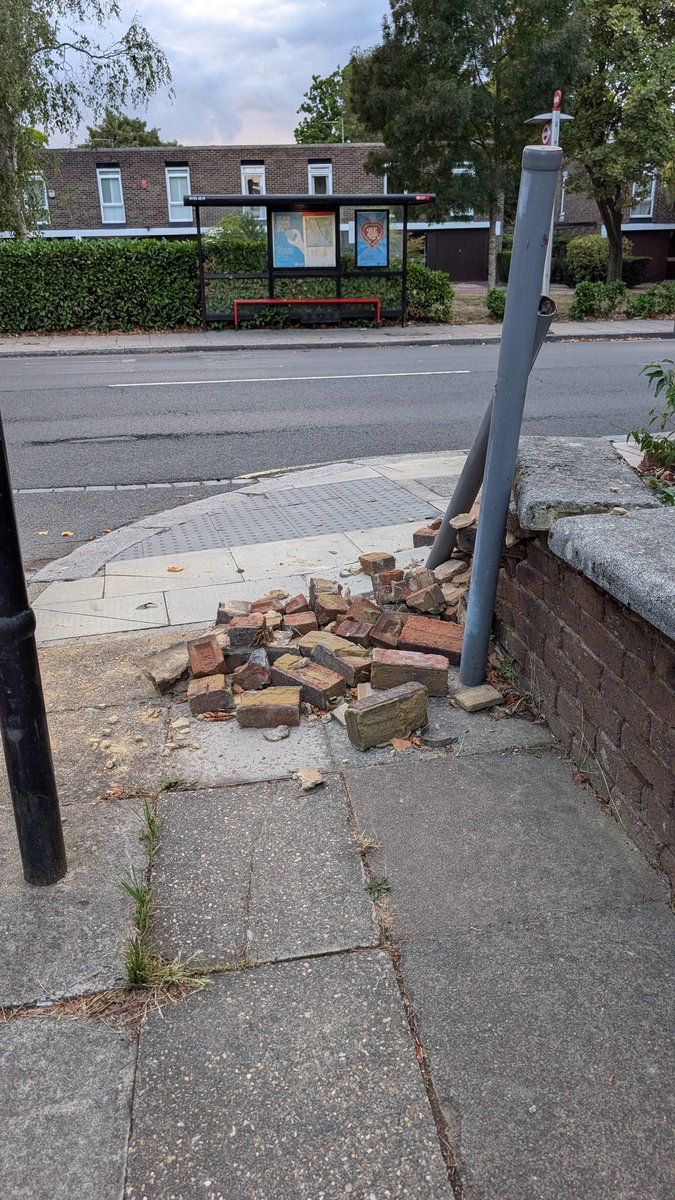 This has been left untouched for a week, blocking access for those facing mobility challenges 

Does the driver's insurance cover the cost of repair? Does it cover the cost of 4 emergency service vehicles and the vital time of the police, fire brigade and ambulance? 

No 😔💚