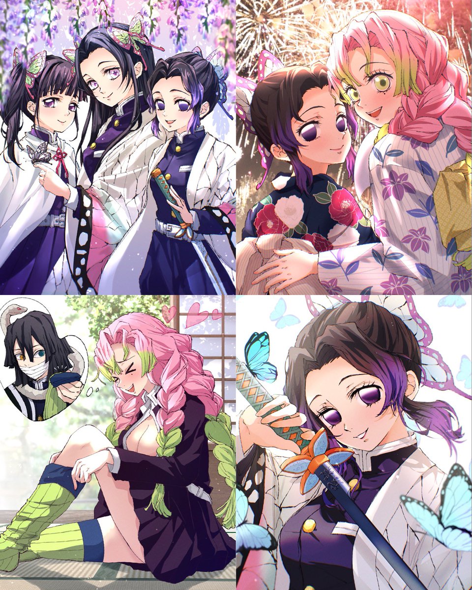 鬼滅の月でした🦋🍡✨
#今月描いた絵を晒そう #鬼滅の刃