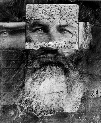 Out of a drawer... another made a long time ago. Collage, old analogue tech, found photos, photocopier, glue, pen, and scissors.