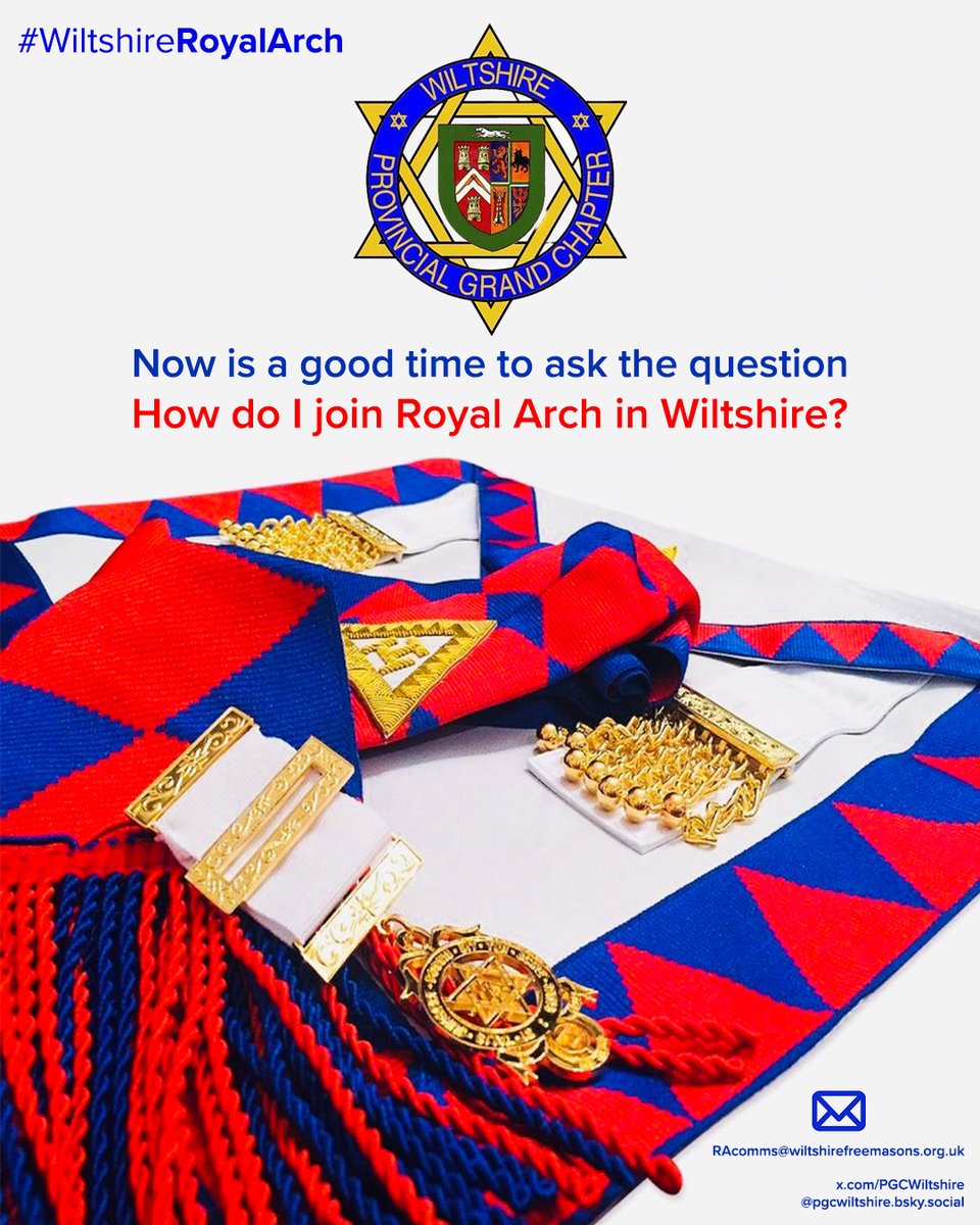 #WiltshireRoyalArch Every Wiltshire Craft lodge has a dedicated Royal Arch representative who will be delighted to be approached and to talk with you about the Supreme Order and how you can join. JustAsk! #RoyalArch #DiscoverMore @DavdC_LVX