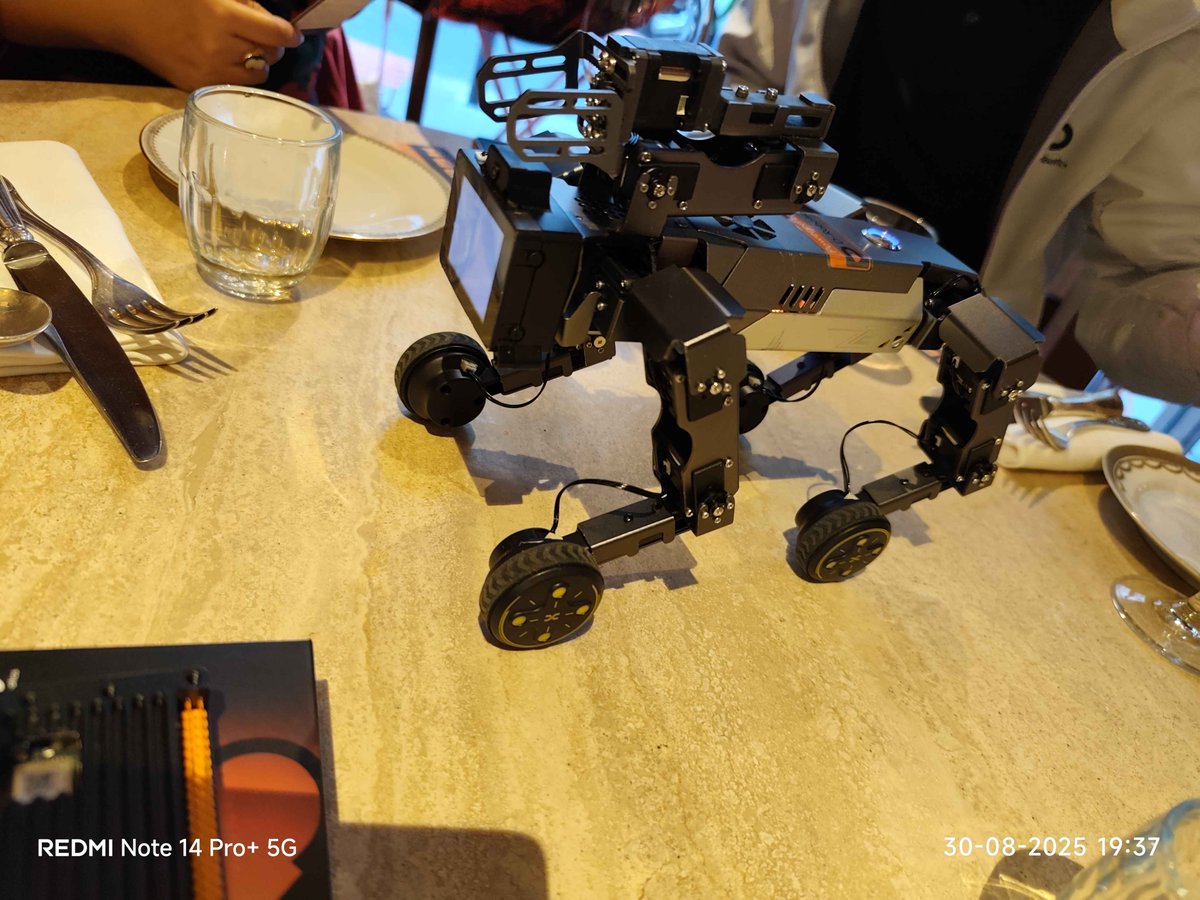 DRoboticsDev's tweet image. Paris nights hit different when you’re with awesome D-Robotics devs! 🥐✨ We spent the evening eating great French food, geeking out over tech hacks, and laughing.
The highlight of the night? Handing out the first-ever D-Robotics Advocates T-Shirts to our earliest community…