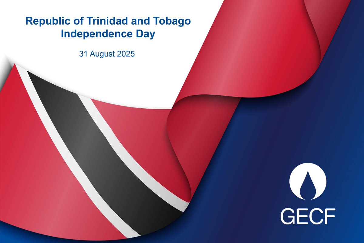 The #GECF congratulates the leadership and people of the Republic of Trinidad and Tobago on the occasion of their Independence Day and extends the warmest wishes for continued peace, prosperity, and happiness. #TrinidadandTobago #IndependenceDay