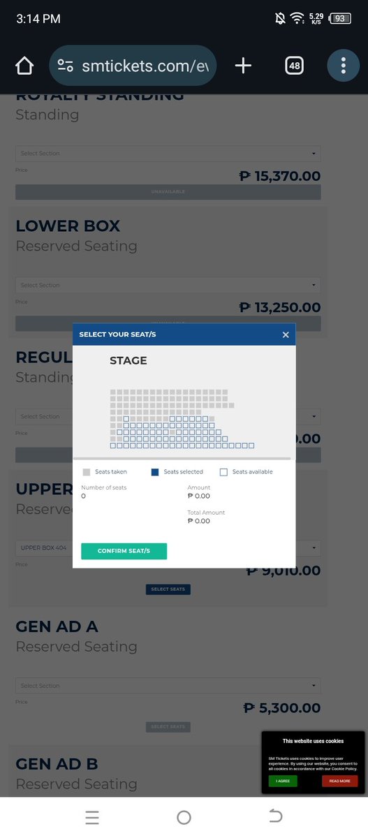UB available seats as of 3:15pm #SS10inManila