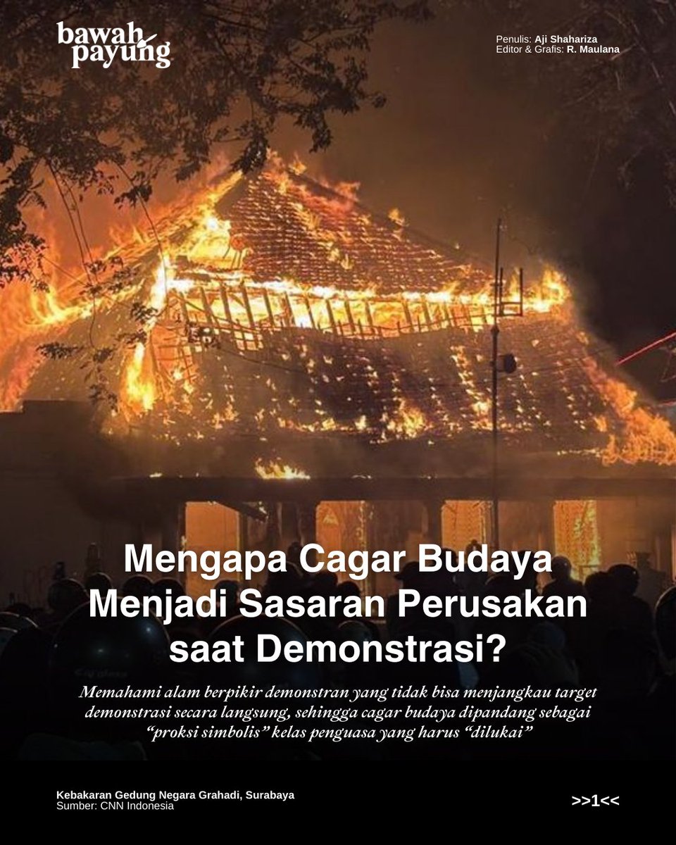 #AparatKeparat kira-kira begitulah tagline yang ramah akhir-akhir ini. Saking runyamnya situasi beberapa bangunan cagar budaya jadi sasaran empuk amukan masa aksi. #BawahPayung #heritage #arkeologi #cagarbudaya