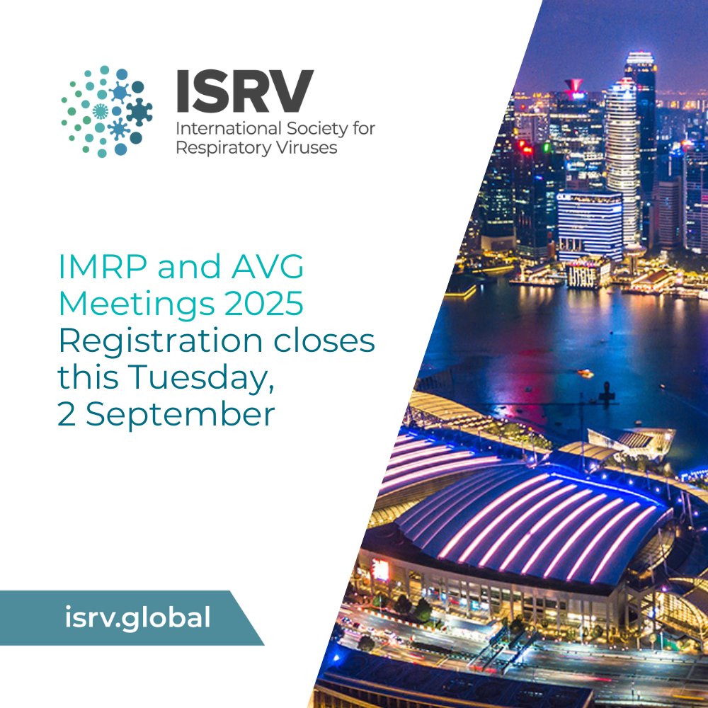 Registration for the 8th AVG and 3rd IMRP Meetings 2025 in Singapore closes this Tuesday, 2 September  

Register: buff.ly/CcouMtu

#RespiratoryHealth