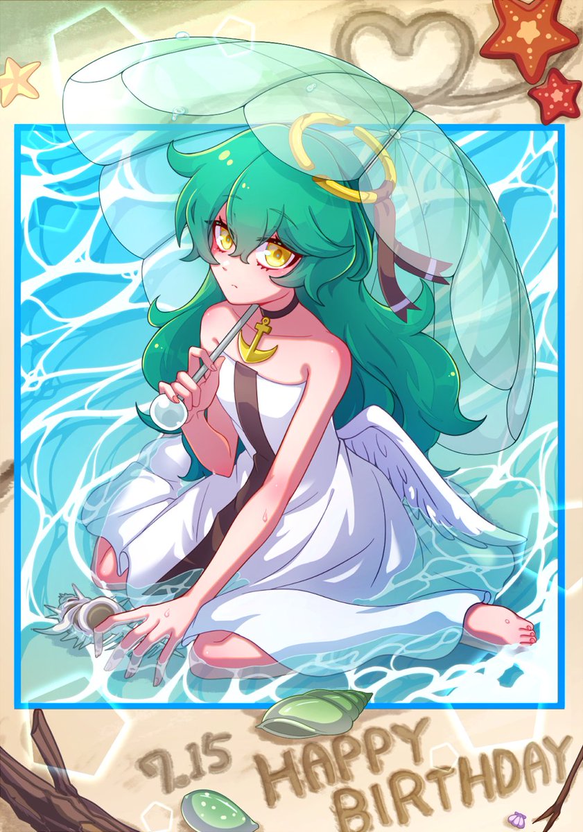 お誕生日プレゼントにお傘と一緒にあげたくて、お友達のところの激マブ天使ちゃんお借りしました👼💚かわいいね