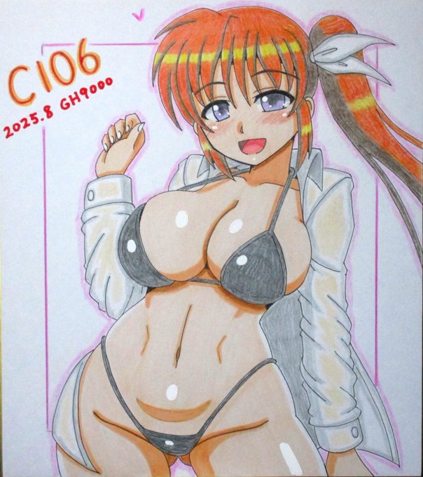 #今月描いた絵を晒そう 
夏コミに持って行った色紙(の一部) 