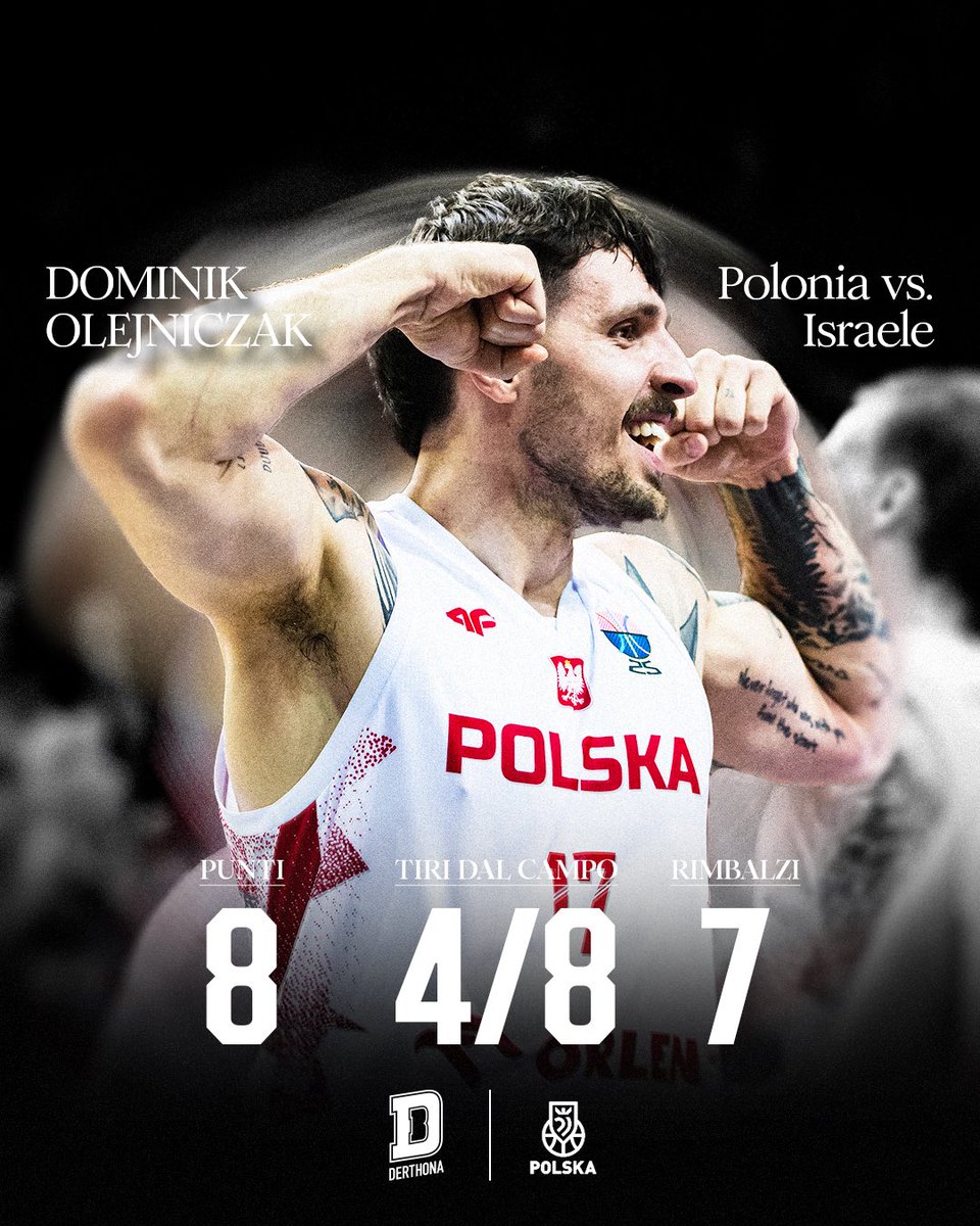 No baffo, no party a Katowice 👨🏻

Impatto cruciale del nostro Dominik Olejniczak nella seconda vittoria consecutiva della Polonia ad <a href="/EuroBasket/">FIBA EuroBasket</a> 2025 🇵🇱