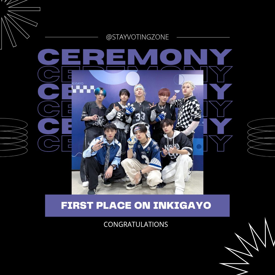 #StrayKids have taken their 4th win for #CEREMONY on Inkigayo! 🏆🔥 

Congratulations to the boys and thank you STAY for all the love and support—let’s keep going strong for the 2nd week! 🎉

HOORAY FOR CEREMONY
#StrayKids41stWin
#CEREMONY4thWin
#스키즈_인가_1위의_세레머니