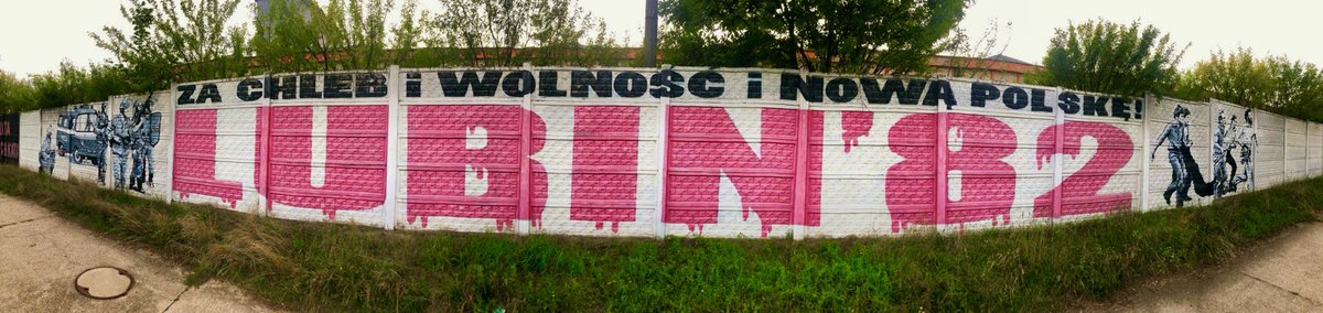 krzych_l's tweet image. Mural który powstał w Lubinie z inicjatywy Stowarzyszenia Sympatyków Zagłębia Lubin „Zagłębie Fanatyków” ku pamięci ofiar Zbrodni Lubińskiej #Sierpień82 

43. rocznica Zbrodni Lubińskiej
Cześć i chwała bohaterom!