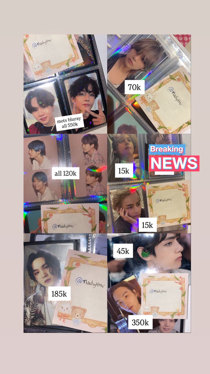 nadythv's tweet photo. Help RT!

WTS Photocard BTS

Harga sudah tertera di pict
✅co shopee
✅boleh nego
✅gratis ongkir
❌ no cancel
❌no sensitive buyer

Dom : samarinda 
tanya2/minat DM ya📩 atau ke ig @nadythv https://t.co/iUshmYO2kh