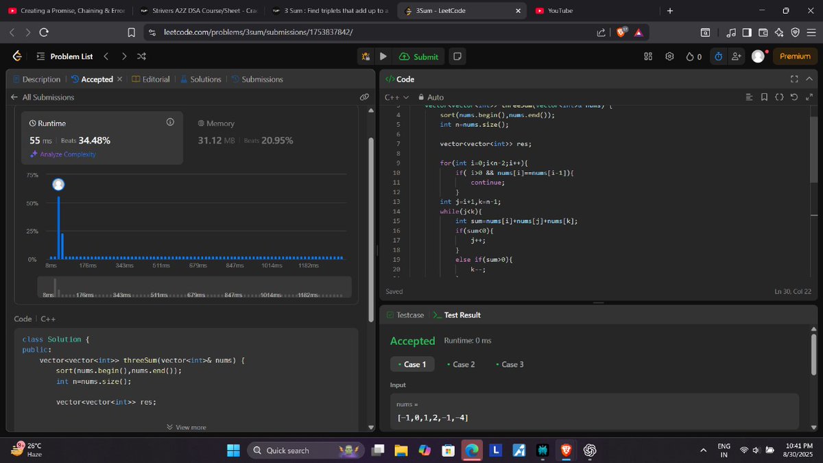 sahu_ipesh's tweet image. Day 10 of #100daysofcode

-&amp;gt;Solved 3Sum on @leetcode.

-&amp;gt;  Learned JavaScript concepts: Callback Hell, Promises &amp;amp; Promise Chaining.

#buildinpublic #webdev #dsa