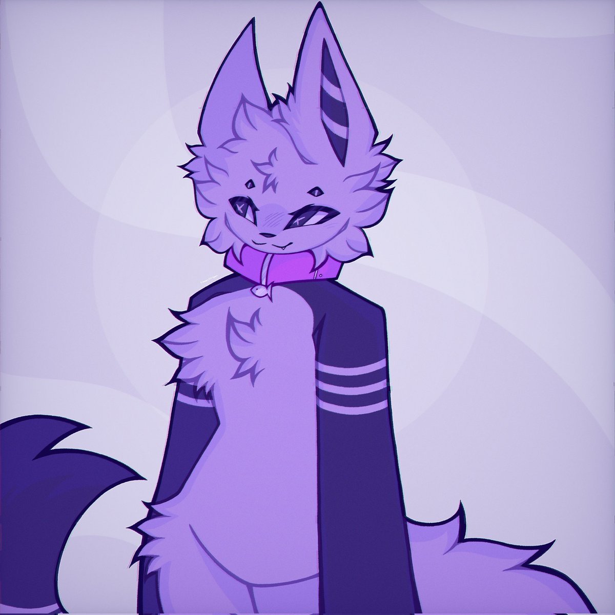 ☆ | Stripes (sona) 
with an epic purple collar :3c