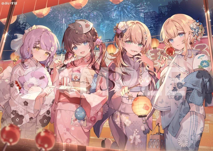 「ぶいすぽっ!夏祭り2025」にて花芽なずな様・胡桃のあ様・藍沢エマ様・紫宮るな様の浴衣のお姿を担当させていただきました、よろしくお願い致します!