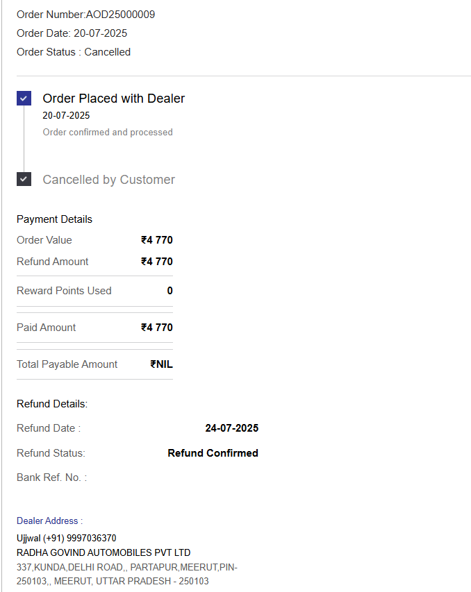 KaushikAkarsh's tweet photo. It’s been more than a month since I cancelled my order placed through your website "https://t.co/ko6XOJEXLN", but I still haven’t received my refund. @NexaExperience @MSArenaOfficial refund my money without any further delay. https://t.co/dS0jEufYhQ