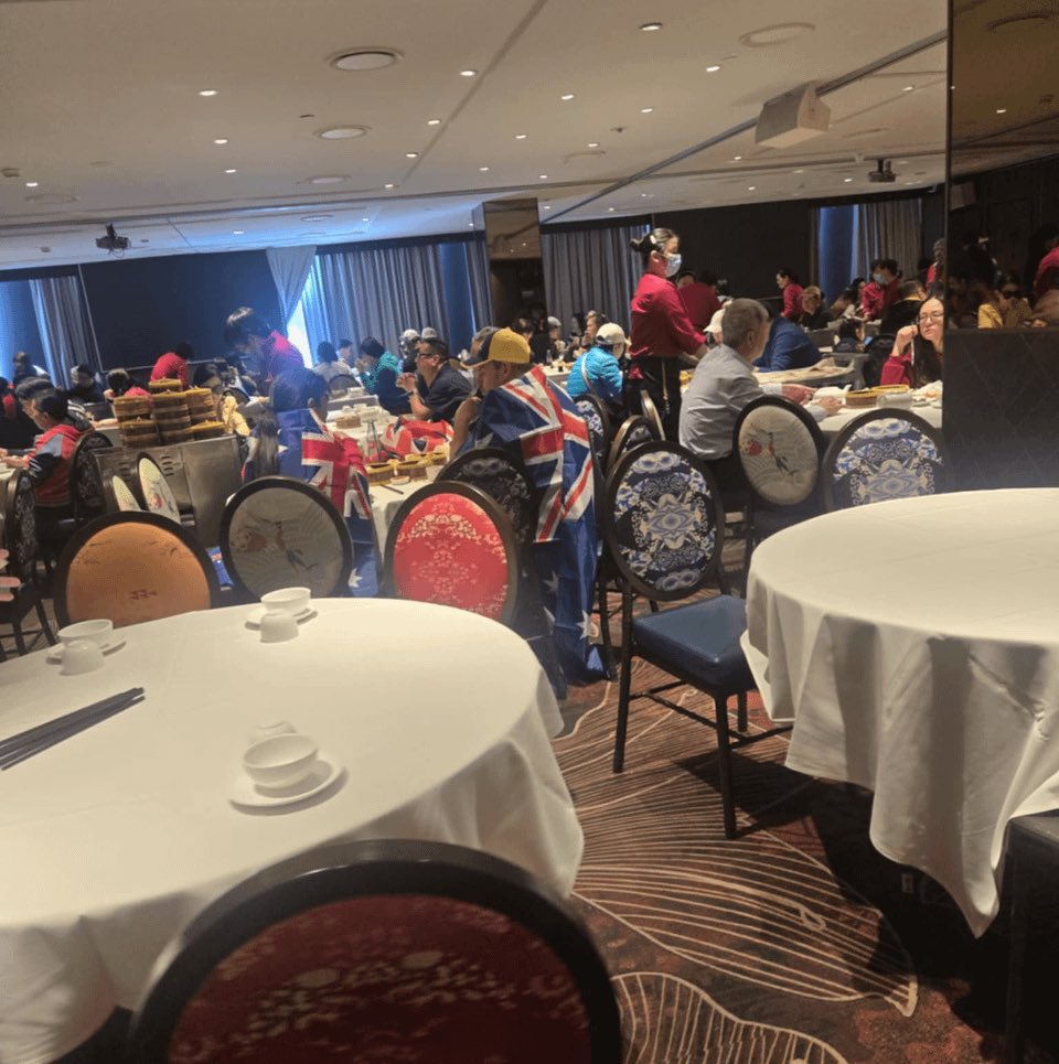 toiletpaperaus1's tweet image. Ah yes. No better way to end a day spent protesting against immigrants than by… *checks notes*… enjoying some Yum Cha.