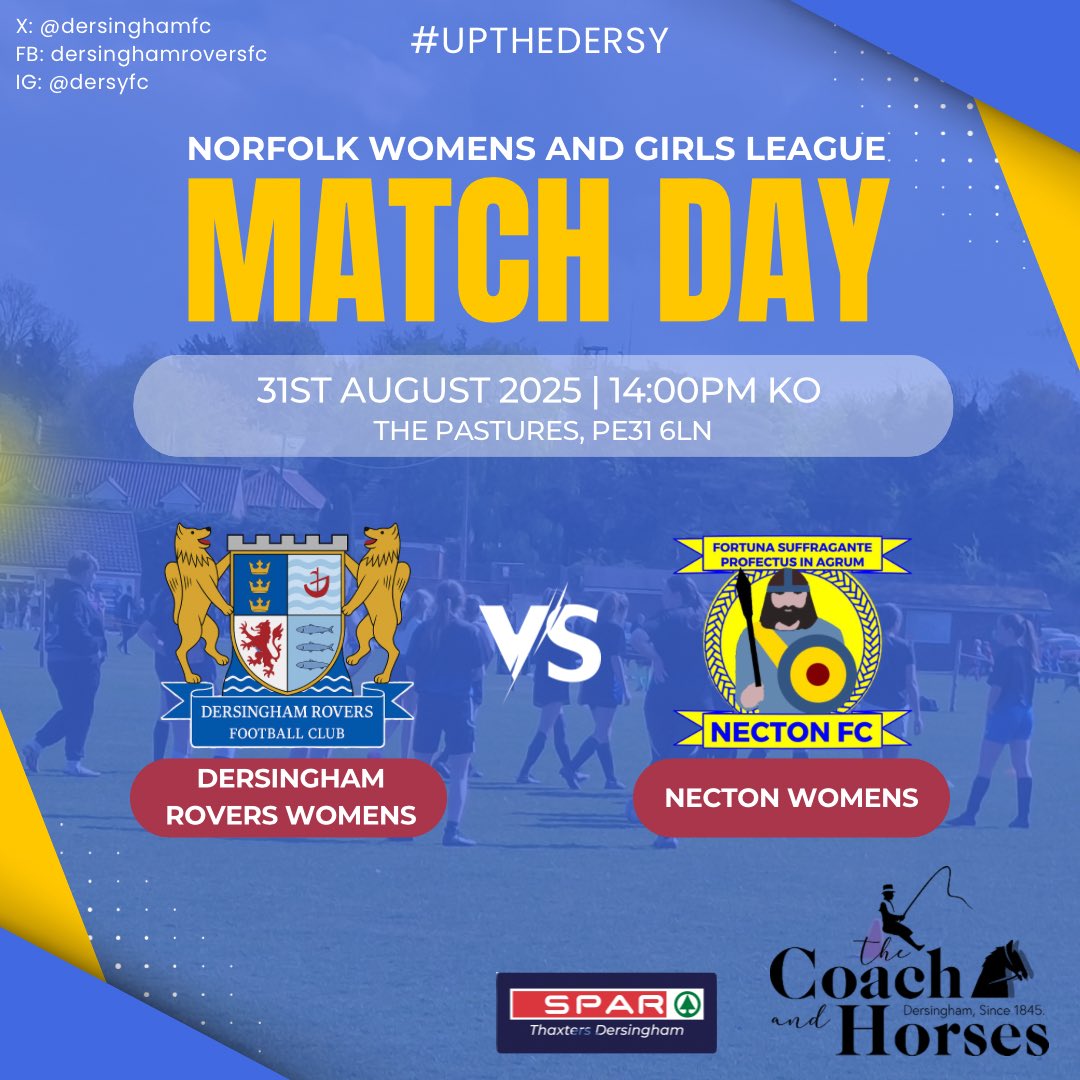 LADIES GAME DAY ‼️

Our Women’s make club history with a first adults ladies game! 

Good luck to Georgie, Antonia and players!

Bar open from 130pm! 

#UPTHEDERSY 💙💛🖤a