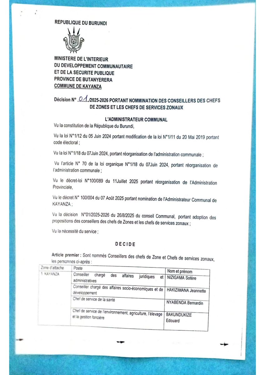 PButanyerera's tweet image. #Burundi:Abahanuzi b'amazone agize Komine ya #Kayanza mu ntara ya #Butanyerera. @MininterInfosBi