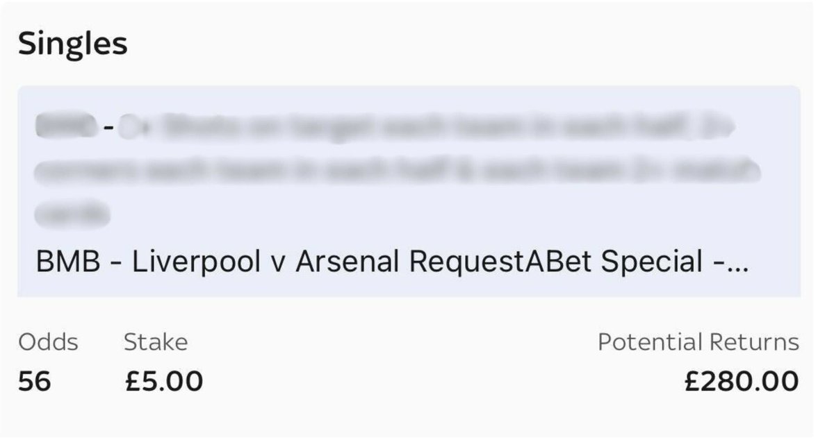 ✅ 55/1 LIVERPOOL VS ARSENAL BOOST READY!

35/1 boosted to 55/1. £5 now returns £280. 🚀

Who wants it posted next? 👉❤️