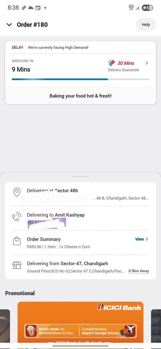 livelikeamit's tweet photo. @dominos_india Ordered Chees and Corn pizza from your sec 47 Chandigarh store on 30/07/25. Order was delivered late by 40 min and that too was cold and half baked. None of the telephone no of the Sec 47 store are working. Extremely dissatisfied https://t.co/S6h27tc6fU