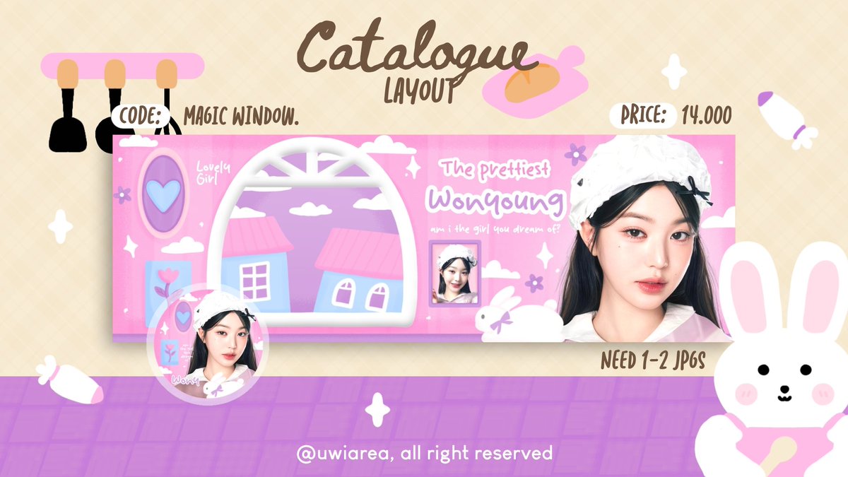 layoutuwi's tweet image. ❤️ : help repost? thanks a bunch!

halo ꒰ᐢ⸝⸝⸝ᐢ꒱⸒⸒ aku bawa 8 katalog FREE layout by req yg sudah di sponsori kak @warungclover dalam rangka birthday wonyoung˖ 🎉🎂🎈🎁 dm aku malam ini jam 20.00 wib, untuk rules bisa cek post di bawa. ୨ৎ

#zonauang
#zonaba good luck🫶