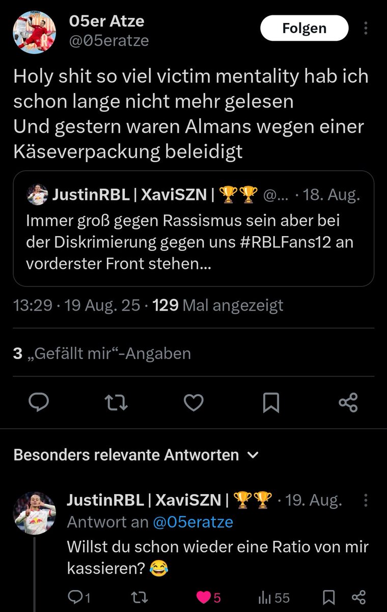 JustinRBL | XaviSZN | ๐๐ (@justin_block28) on Twitter photo Seit ich diesem komischen M*inzer eine knรผppeldicke Ratio verpasst habe, lebe ich echt mietfrei in seinem Kopf. Schaut euch mal den Account an, da geht es nur um RB und mich ๐๐๐ Seit ich diesem komischen M*inzer eine knรผppeldicke Ratio verpasst habe, lebe ich echt mietfrei in seinem Kopf. Schaut euch mal den Account an, da geht es nur um RB und mich ๐๐๐