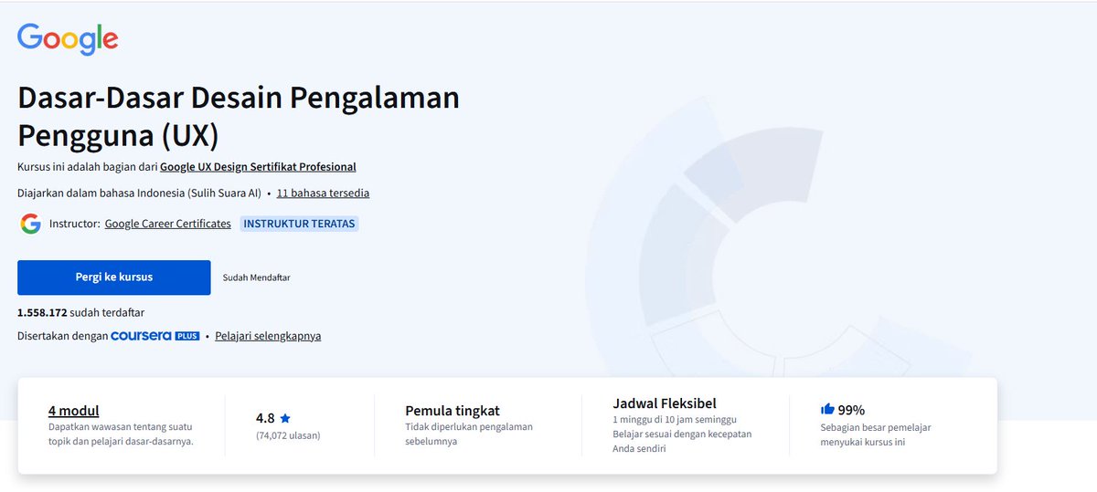 talkwithdicky's tweet image. [SHARING]

"Cara Mendapatkan Course Berkualitas dari Perusahaan Top Dunia seperti Meta, Google, IBM, PwC, dll secara Gratis atau Terjangkau"

Sesuai janji, hari ini bakal sharing ke kalian semua gimana untuk dapetin semua ini secara detail step by step

[A Thread]

#DSN_Sharing