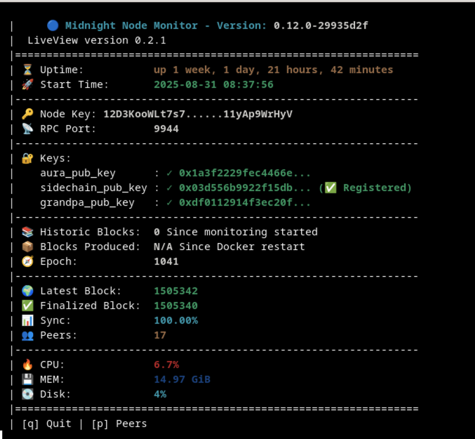Big news for DAVE stake pool delegators.
DAVE stake pool is now a registered Midnight validator operating now on testnet.

Stake with DAVE stake pool, to in the future earn NIGHT with ADA rewards.

Thank you all for the continued support!