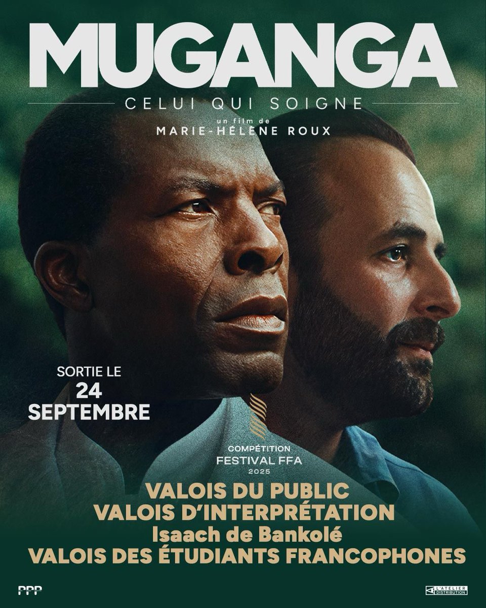 Hugues Peysson (@hpeysson) on Twitter photo Muganga repart du formidable <a href="/FFAngouleme/">Film Francophone à Angoulême</a> avec 3 prix dont deux du public ! Et l’interprétation de Isaach de Bankolé qui signe magistralement son retour en France. Merci à toute l’équipe du film. Sortie au cinéma le 24 septembre. <a href="/LAtelierDistrib/">L'Atelier Distribution</a> Muganga repart du formidable <a href="/FFAngouleme/">Film Francophone à Angoulême</a> avec 3 prix dont deux du public ! Et l’interprétation de Isaach de Bankolé qui signe magistralement son retour en France. Merci à toute l’équipe du film. Sortie au cinéma le 24 septembre. <a href="/LAtelierDistrib/">L'Atelier Distribution</a>