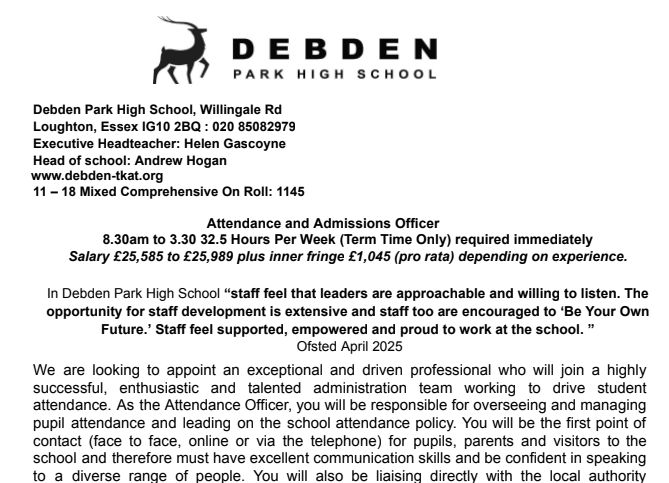 In preparation for the new academic year we are excited to be able to advertise for 2 new positions. Would you like to BE part of our exceptional team? 

Deadline for both roles is Friday 5th September

#BEyourownfuture
#BEpartofourteam
