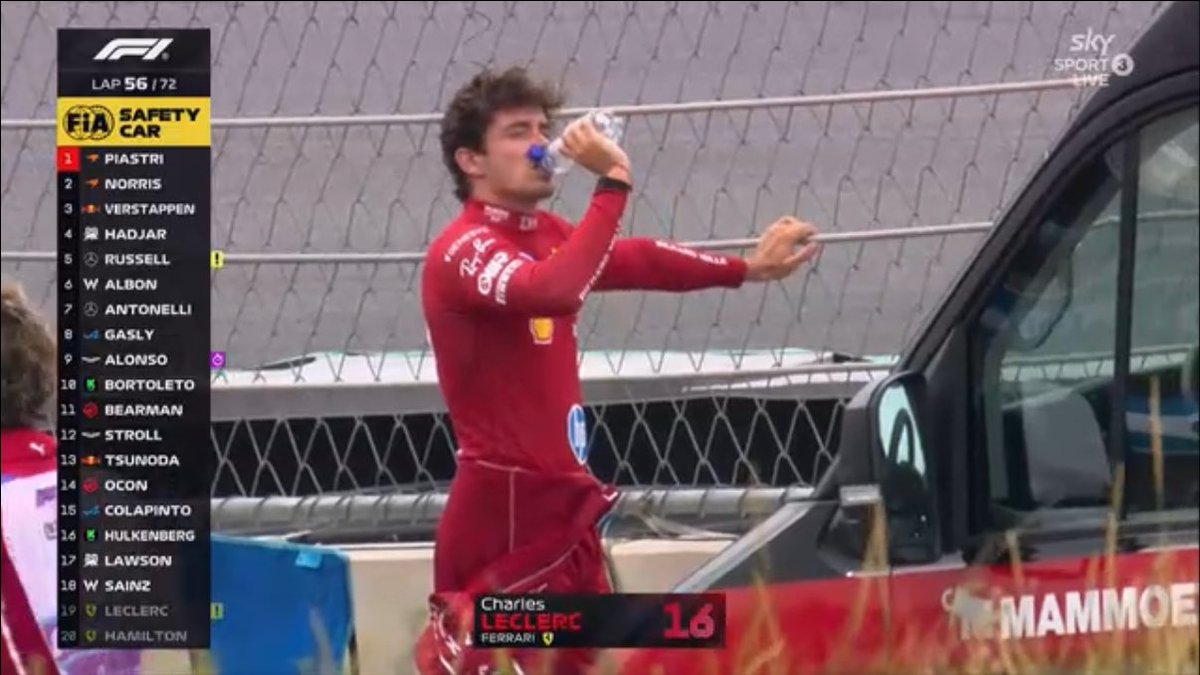 Leclerc preferirebbe bere per dimenticare #DutchGP #ferrari