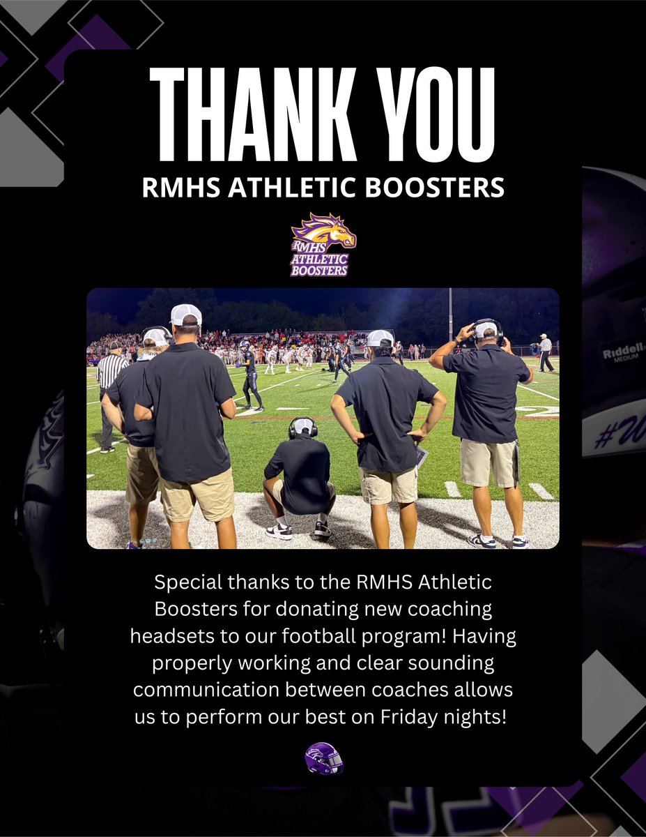 Huge thank you to our RMHS Athletic Boosters! 

#WinTheMoment 
#WeRunTogether