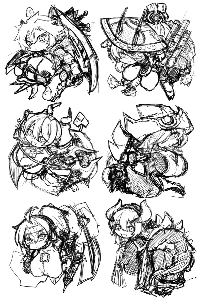 遊戯王オンリーで頒布するアクキー6種下書き。
ラインナップは完全に好みのモンスター。 