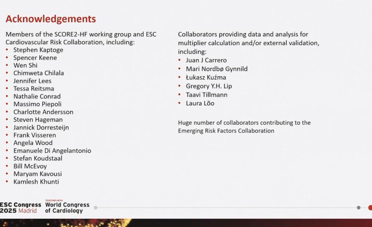 SCORE2-HF risk score just presented at #ESCCongress 
👉 includes multipliers derived from <a href="/PolishSmog/">Polish Smog EP-PARTICLES STUDY</a> data as part of European recalibration <a href="/AnnaKurasz_/">Anna Kurasz</a> <a href="/ESCStrokeChair/">ESC Council on Stroke Chairperson</a>