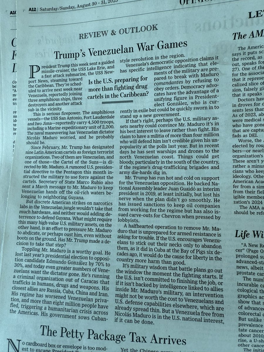 Luis Carlos Vélez 🌎 (@lcvelez) on Twitter photo EEUU debe proceder contra Maduro, si y
solo si, acompaña el pueblo de #Venezuela hasta el final
Editorial del <a href="/WSJ/">The Wall Street Journal</a> EEUU debe proceder contra Maduro, si y
solo si, acompaña el pueblo de #Venezuela hasta el final
Editorial del <a href="/WSJ/">The Wall Street Journal</a>