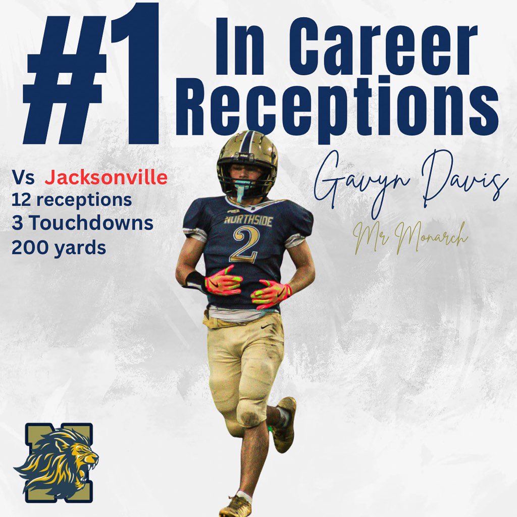 <a href="/Gavyn_Davis31/">Gavyn Davis</a> set two school records Friday night. He now owns the records for most receptions in a single game, and the most career receptions. College coaches, this is your guy! 🦁