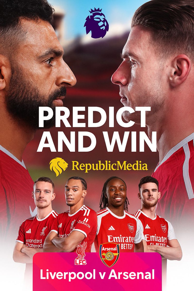 Predict the final score and win prizes like cash and airtime
Follow and repost to qualify
#RepublicMedia #PremierLeague #LIVARS #liverpool #Arsenal #predictions