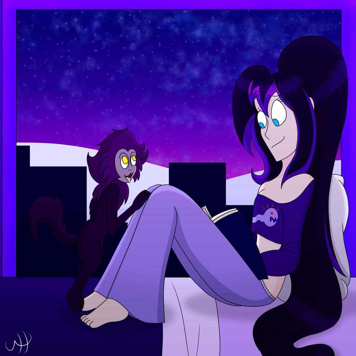 SaramoreP's tweet photo. August artwork. Best I can cook up with during the busy summer. Enjoy some Permillia art with Mandy chilling with her Shug Monkey, Rozal๐๐ต
#Permillia #ArtistOnTwitter #ArtistOnX #WritingCommunity #art #digitalart #artmoots #fantasy #fantasyart #writing #writer #writerslife #OC https://t.co/ard2wgKGBK
