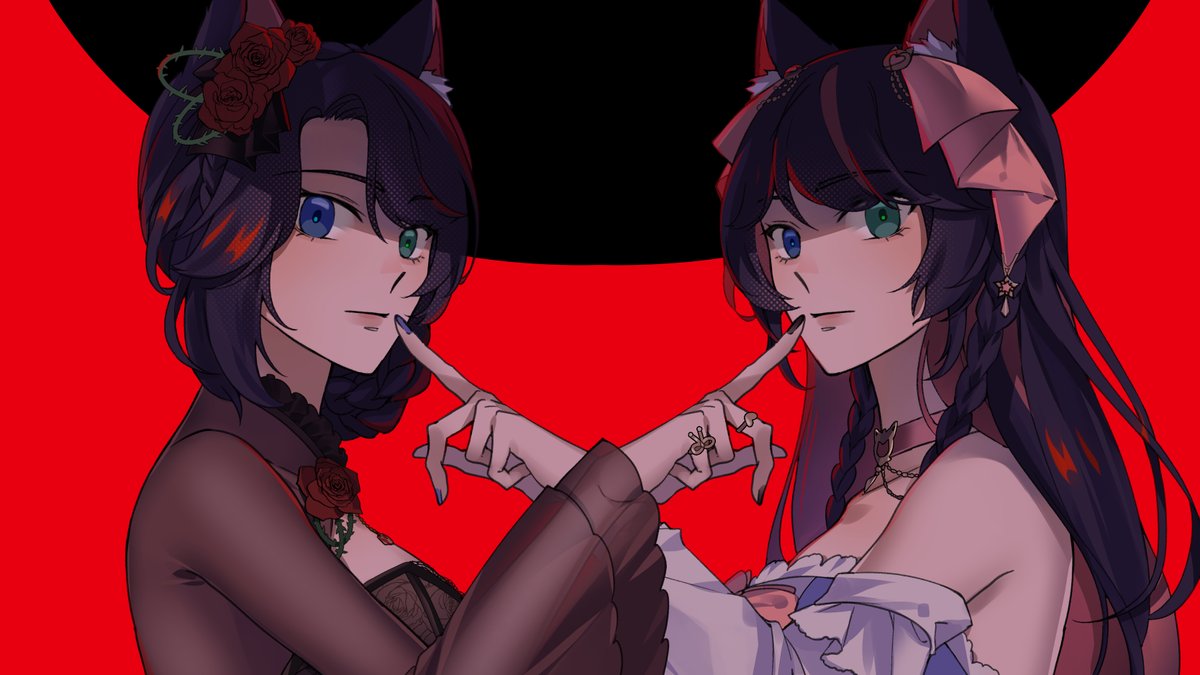 Dark mode 🖤❤️ vs light mode 💙🩷

🎨 by <a href="/999Ykseo/">Yaku</a> 

#Vtuber #marialatteart