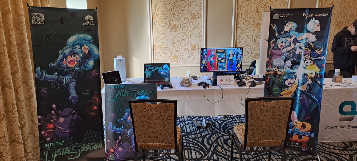 Our booth at WakuWakuKon is open now! Come and play #AngelsofBattle, #IntotheDataswarm and many other games!
#indiedev #gamedev #fgc #puzzle