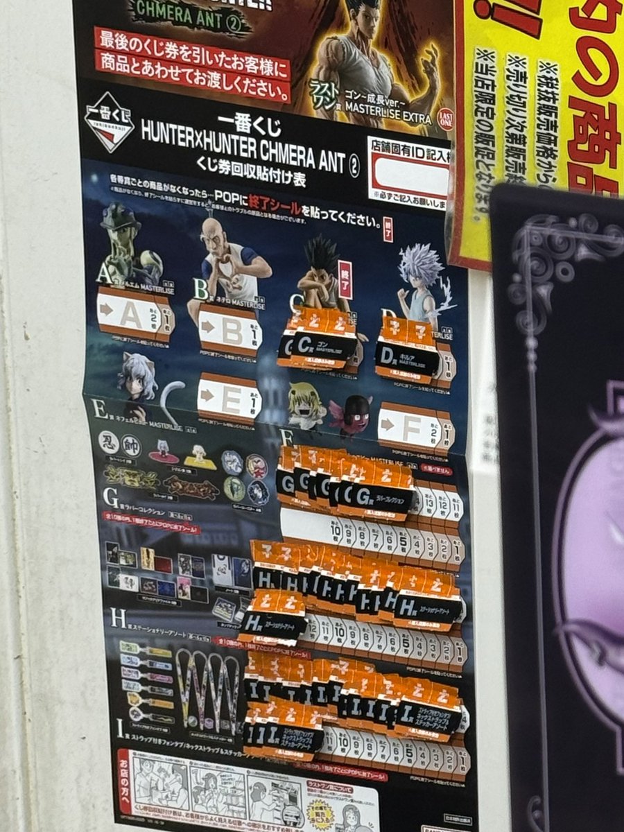一番くじ HUNTER×HUNTER A賞 F賞 メルエム プフ ユピー
