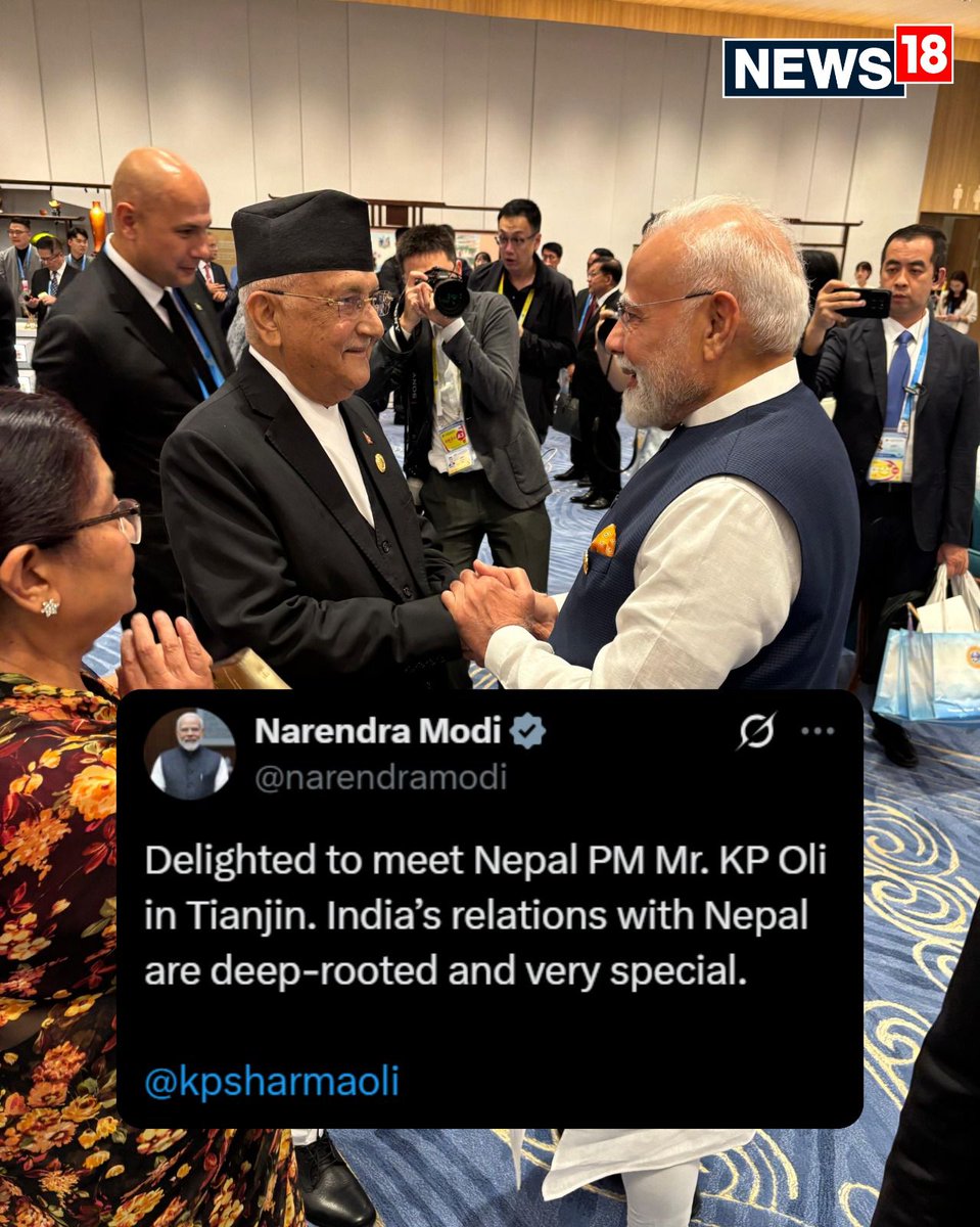 News18Kannada's tweet image. PM Modi Met Muizzu, Tokayev, Mostafa Madbouly and KP Oli In SCO Summit. | N18G

#ModiAtSCOSummit #PMModi #SCO2025 #IndiaChinaRelations #ModiMuizzu #ModiTokayev #ModiMadbouly #ModiKPOli #Diplomacy #GlobalSouth #IndiaForeignPolicy #TianjinSummit