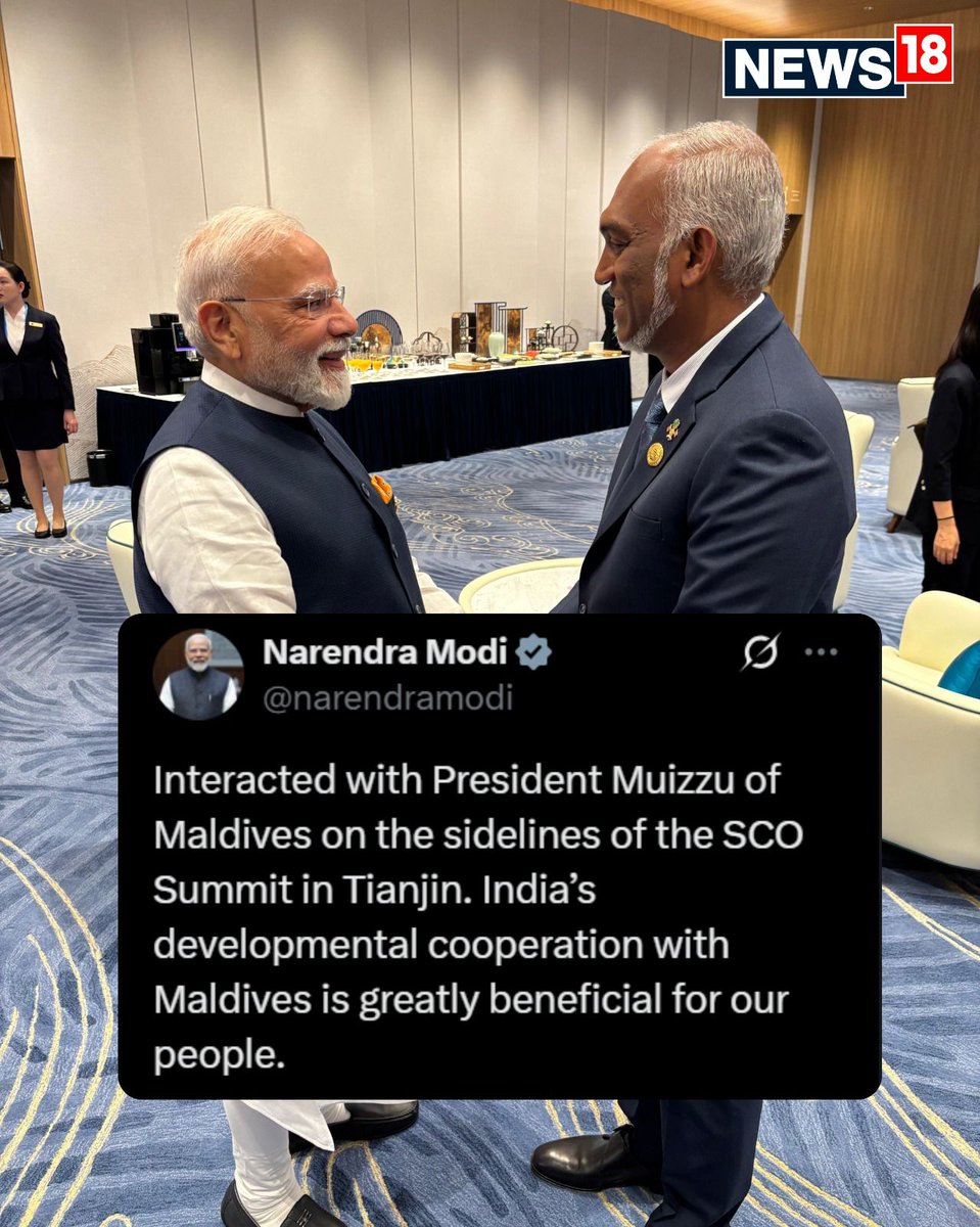 News18Kannada's tweet image. PM Modi Met Muizzu, Tokayev, Mostafa Madbouly and KP Oli In SCO Summit. | N18G

#ModiAtSCOSummit #PMModi #SCO2025 #IndiaChinaRelations #ModiMuizzu #ModiTokayev #ModiMadbouly #ModiKPOli #Diplomacy #GlobalSouth #IndiaForeignPolicy #TianjinSummit