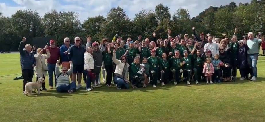 cricketleinster's tweet photo. THE FULL MERRION SQUAD! 

Congrats @MerrionCC on completing the treble:

SportsHub CL Senior Cup✅
SportsHub CL Prem League✅
All Ireland T20 Cup✅ https://t.co/Sz64FaSZfM