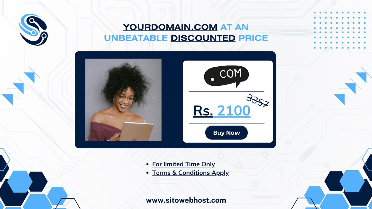 sparksailspk's tweet image. Without a domain, your business remains invisible online. With Sito Web Host, grab YOURDOMAIN.com at an unbeatable price for a limited time! Claim this deal now at sitowebhost.com
#SitoWebHost #DomainDeals #WebsiteSetup #BusinessOnline #WebHostingPakistan