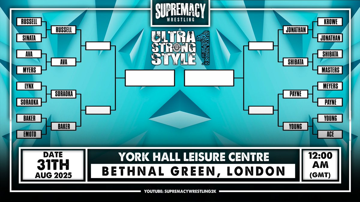 KARNAGE/Supremacy Wrestling (@karnage2k) on Twitter photo --- LIVE IN 6.5 HOURS!!! ---
๐ฌ๐ง SUPREMACY: ULTRA STRONG STYLE 1 NIGHT 2
๐ฌ๐ง Date: Sunday 31th August 2025
๐ฌ๐ง Time: 11:00pm GMT/6:00pm EST (New Time)
๐ฌ๐ง LIVE on YouTube at York Hall Leisure Centre in London, England
๐ฌ๐ง Link: youtu.be/KJ26fllTGa8?siโฆ
Hope to see you there! ๐ฅ๐ฅ๐ฅ --- LIVE IN 6.5 HOURS!!! ---
๐ฌ๐ง SUPREMACY: ULTRA STRONG STYLE 1 NIGHT 2
๐ฌ๐ง Date: Sunday 31th August 2025
๐ฌ๐ง Time: 11:00pm GMT/6:00pm EST (New Time)
๐ฌ๐ง LIVE on YouTube at York Hall Leisure Centre in London, England
๐ฌ๐ง Link: youtu.be/KJ26fllTGa8?siโฆ
Hope to see you there! ๐ฅ๐ฅ๐ฅ