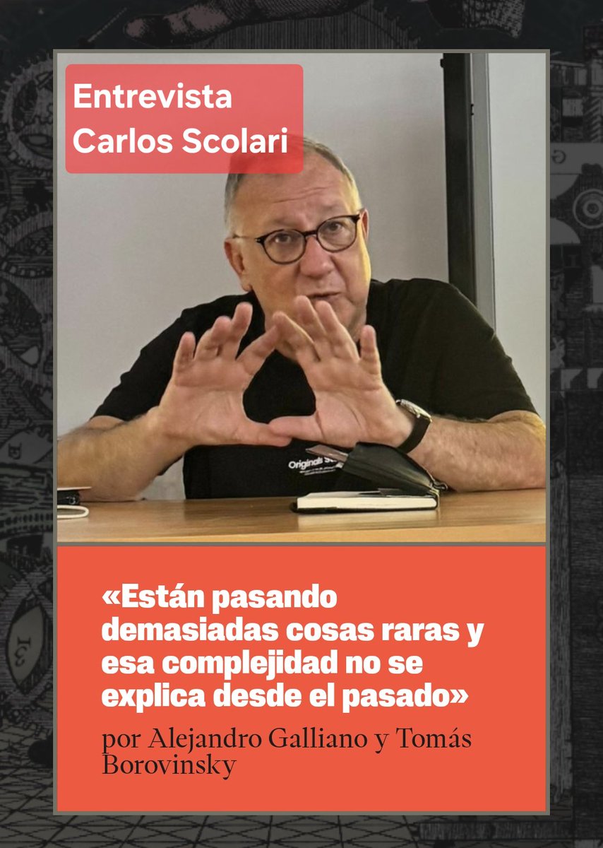 RevSupernova_'s tweet image. «Están pasando demasiadas cosas raras y esa complejidad no se explica desde el pasado»

#Entrevista a Carlos A. Scolari, uno de los grandes pensadores de la tecnología y la comunicación contemporánea.

Por @borovinsky y @bauerbrun 

@cscolari 💬

🔗
revistasupernova.com/nota/estan-pas…