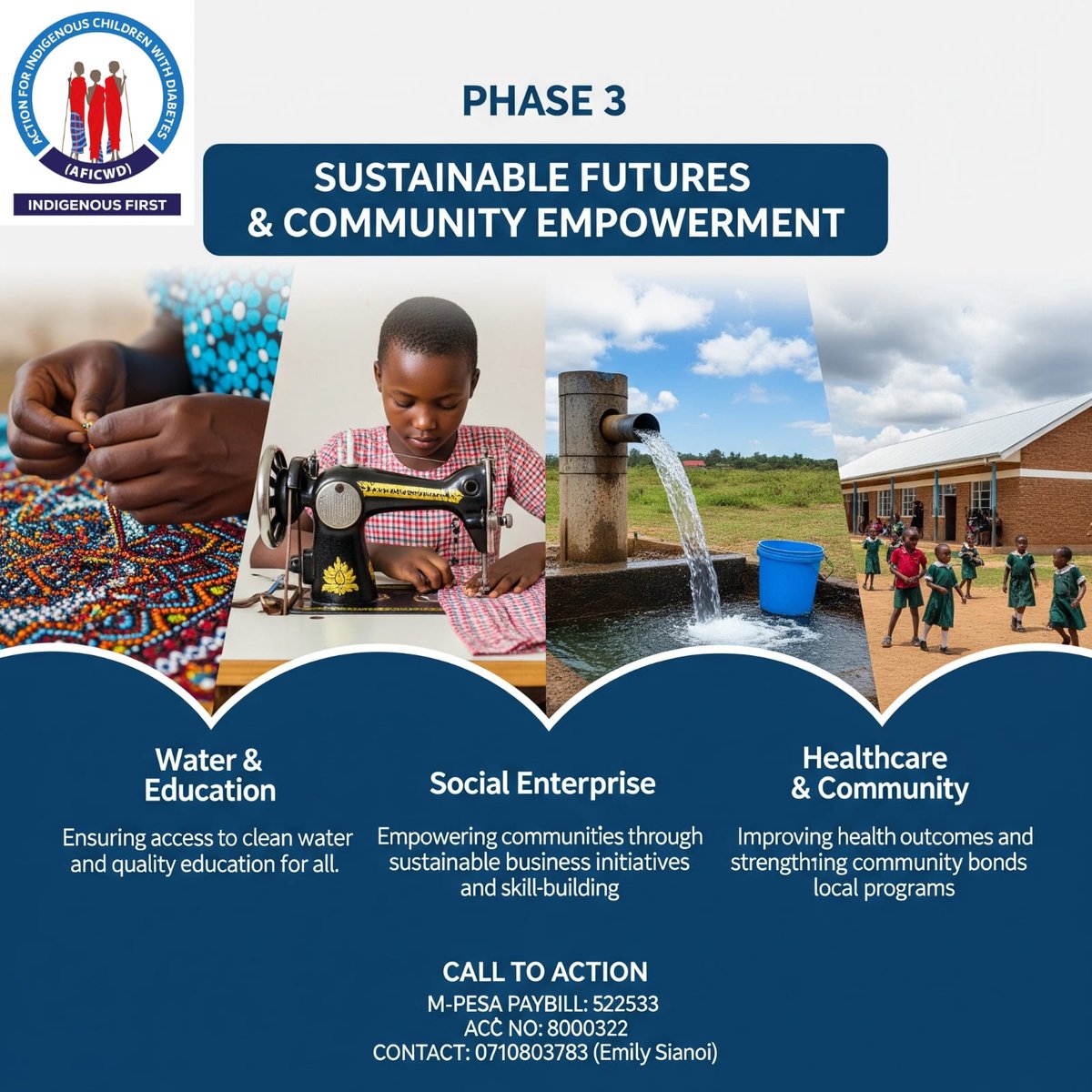 aficwd's tweet photo. @_zoey_y Help us build a healthier community in Kajiado! Phase 3: Sustainable Futures &amp; Community Empowerment is here, focusing on clean water, business skills, and better healthcare. Join us! #T1D #Kenya #CommunityEmpowerment #GOKThisWeek #LIVARS #FIFACWC #KatibaAt15 #UwaziFestival #SHA https://t.co/TmHxA7w6QG